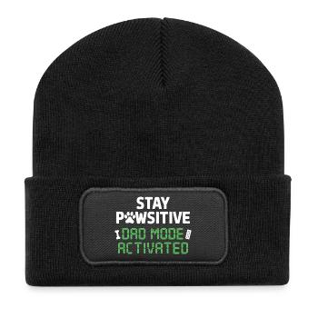Stay Pawsitive Dad Mode Activated Funnier - Recycled Patch Beanie - black - Front