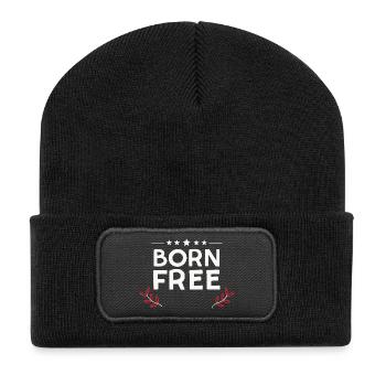Born Free - Recycelte Patch Beanie - Schwarz - Vorne