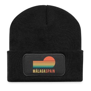 Málaga Spain - Recycelte Patch Beanie - Schwarz - Vorne
