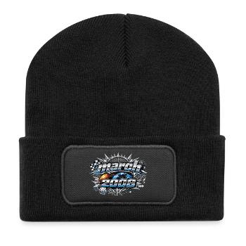 18 Geburtstag March 2008 Legendäres Geschenk - Recycelte Patch Beanie - Schwarz - Vorne