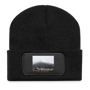 Reichsburg Cochem an der Mosel  - Recycelte Patch Beanie - Schwarz - Vorne