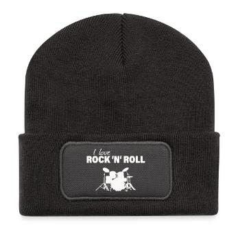 ROCK & ROLL - Recycelte Patch Beanie - Dunkelgrau - Vorne