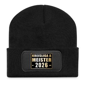 Champion of the Kreisliga A 2026 - Recycled Patch Beanie - black - Front