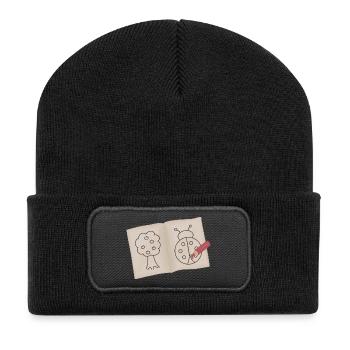 Croquis de l’arbre et de la coccinelle - Beanie recyclé à patch - noir - Devant