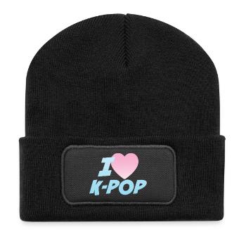 I love K-POP - Recycled Patch Beanie - black - Front
