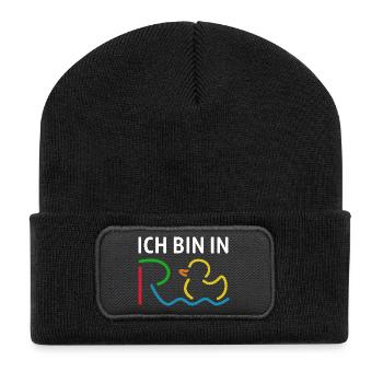 Ich bin in Rente - Ruhestand - Pension - Recycelte Patch Beanie - Schwarz - Vorne