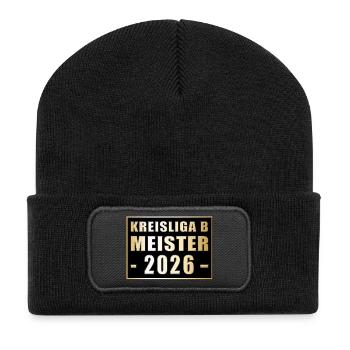 Champion of the Kreisliga B 2026 - Recycled Patch Beanie - black - Front