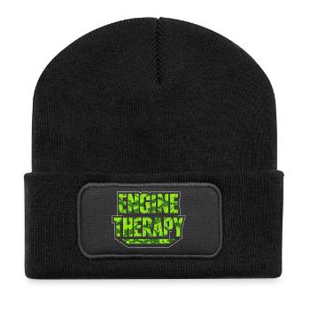 Engine Therapy – Schrauber Spruch Auto Tuning Werk - Recycelte Patch Beanie - Schwarz - Vorne