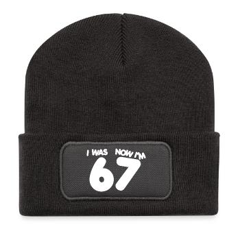 67 ans - sept ans soixante-sept sept anniversaire six ans - Beanie recyclé à patch - charbon - Devant