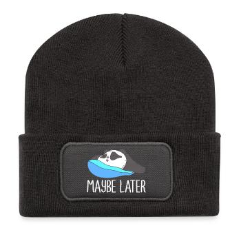 paresse, procrastination, paresse, paresse, - Beanie recyclé à patch - charbon - Devant