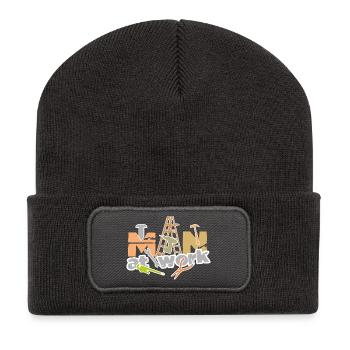 Man_at_work - Recycelte Patch Beanie - Dunkelgrau - Vorne