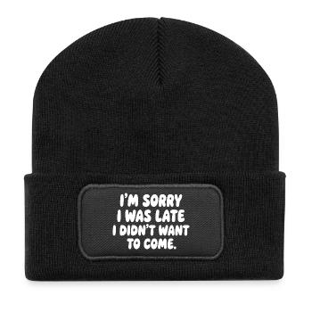 Désolé d’avoir été en retard à dire de l’humour - Beanie recyclé à patch - noir - Devant
