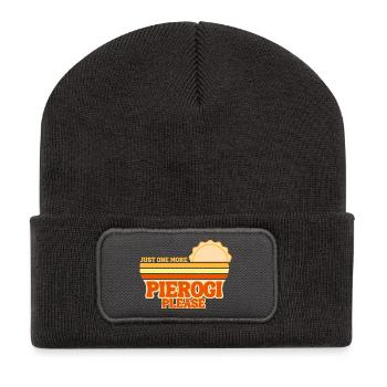 Pierogi Noch ein Knödel, bitte. Polnische Küche - Recycelte Patch Beanie - Dunkelgrau - Vorne