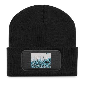 Tag ohne Namen - Recycelte Patch Beanie - Schwarz - Vorne