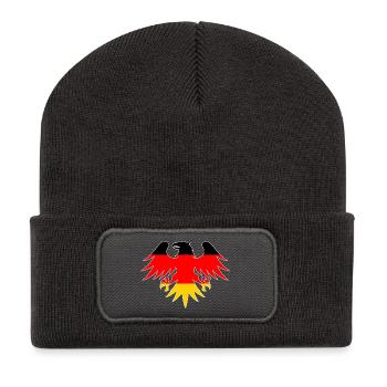 German flag eagle motif - Recycled Patch Beanie - dark grey - Front