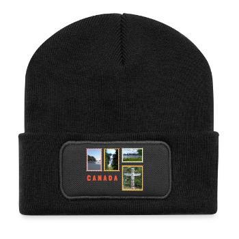 Canada Nature & Culture Collage - Recycled Patch Beanie - black - Front