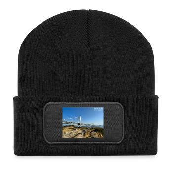 Grand pont de Seto - Beanie recyclé à patch - noir - Devant