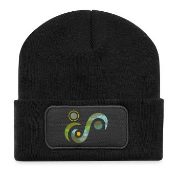 Yoga design_4 - Recycled Patch Beanie - black - Front