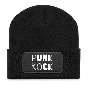 Typographie Punk Rock Bold - Beanie recyclé à patch - noir - Devant