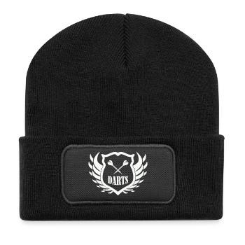 darts_shield - Recycelte Patch Beanie - Schwarz - Vorne