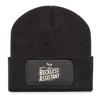 Nature's Reckless Assistant - Recycled Patch Beanie - dark grey - Front