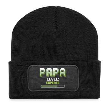 Papa Level Up Expert Gaming - Recycled Patch Beanie - black - Front