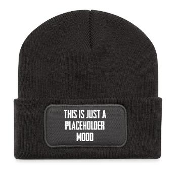 This Is Just A Placeholder Mood - Recycelte Patch Beanie - Dunkelgrau - Vorne