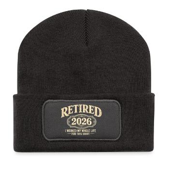 Rente 2026 – dafür habe ich mein ganzes Leben gear - Recycelte Patch Beanie - Dunkelgrau - Vorne