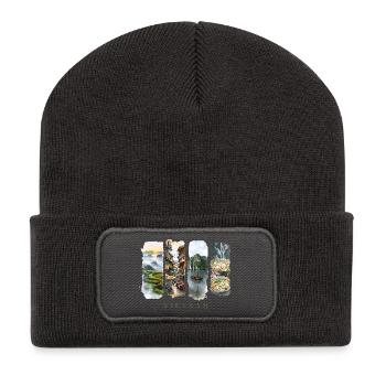 Voyage de vacances au Vietnam – Thème nature et culture - Beanie recyclé à patch - charbon - Devant