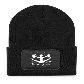 Cheerleader Cheer Mom Cheerleading - Recycelte Patch Beanie - Schwarz - Vorne