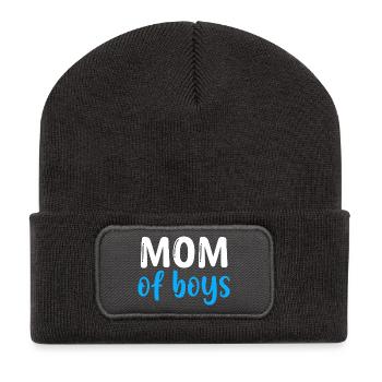 Mom of Boys - Best Mom - Mothers Day - Recycled Patch Beanie - dark grey - Front
