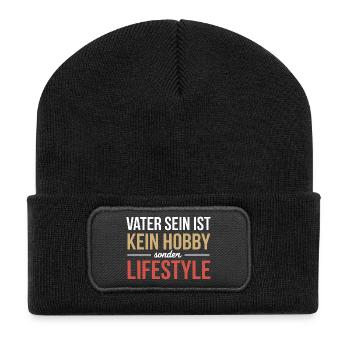  Coole Papa Witze Stolz Vater Zu Sein - Recycelte Patch Beanie - Schwarz - Vorne