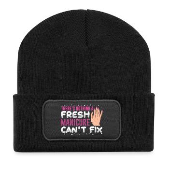 Designer de manucures Salon de manucure cosmétiques - Beanie recyclé à patch - noir - Devant