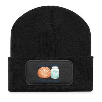 Pain au levain pâtissage, boulanger, artisan, pâtisseries côtières - Beanie recyclé à patch - noir - Devant