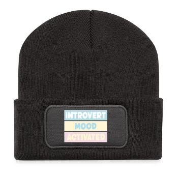 introvertiert - Recycelte Patch Beanie - Dunkelgrau - Vorne