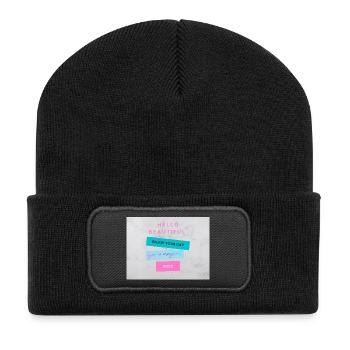 HELLO BEAUTIFUL Positive Aesthetic motivation - Recycled Patch Beanie - black - Front