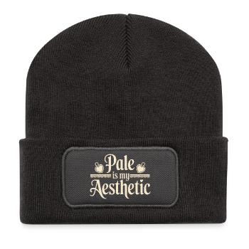 Blass ist meine Ästhetik - Recycelte Patch Beanie - Dunkelgrau - Vorne