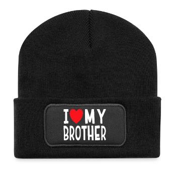I Love My Brother - Recycled Patch Beanie - black - Front