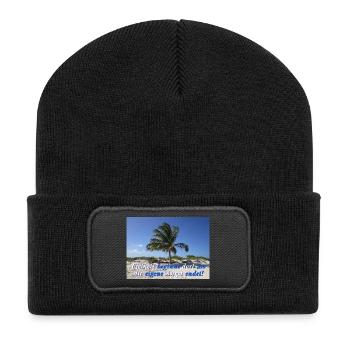 Freiheit - Recycelte Patch Beanie - Schwarz - Vorne