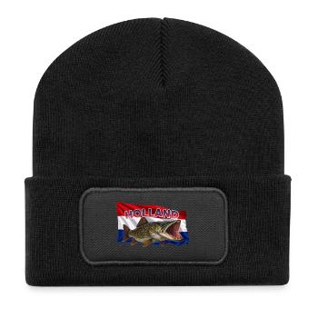 Pike Fishing Holland - Polder Fishing - Recycled Patch Beanie - black - Front