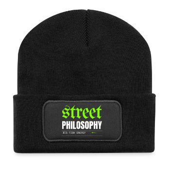 Philosophie Urbaine et Énergie Poisson - Beanie recyclé à patch - noir - Devant