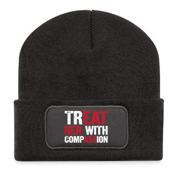 Treat Her With Compassion - Recycled Patch Beanie - dark grey - Front