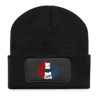 Néerlandais Holland Kiss Lipstick Couleur Hollande - Beanie recyclé à patch - noir - Devant