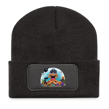 Poulpe Photo de plongée - Beanie recyclé à patch - charbon - Devant