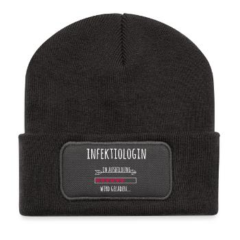 Infektiologin Ausbildung Medizinstudium Ärztin - Recycelte Patch Beanie - Dunkelgrau - Vorne