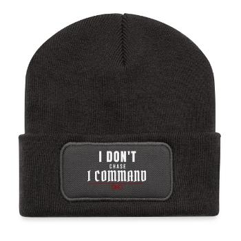 I Don't Chase, I Command – Dominant Presence - Recycled Patch Beanie - dark grey - Front