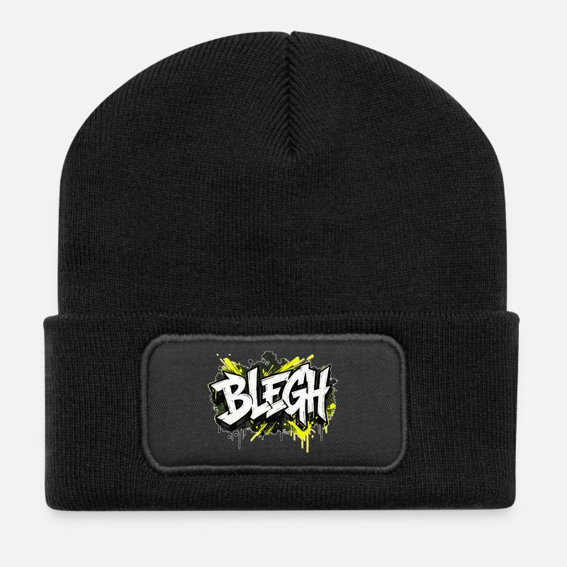 Blegh Graffiti Style - Recycled Patch Beanie - black