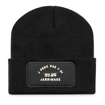 J peux pas j ai Jardinage - Beanie recyclé à patch - noir - Devant
