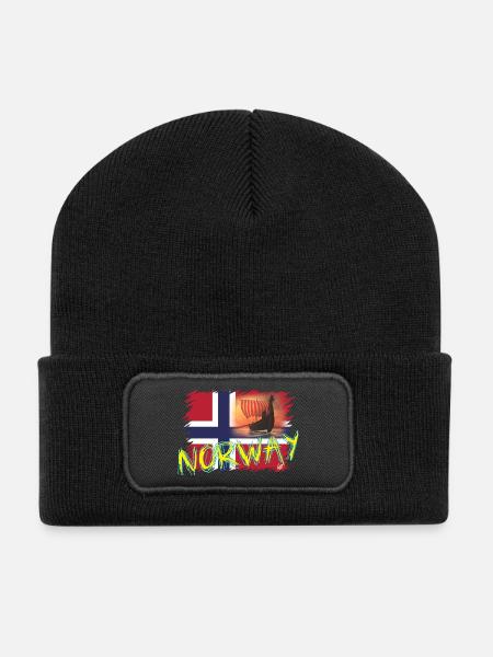 Norvège - Beanie recyclé à patch - noir