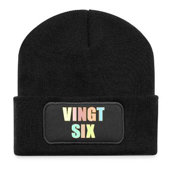 Vingt-Six 26 - Beanie recyclé à patch - noir - Devant